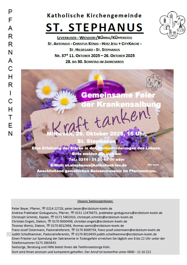 Titel Pfarrnachrichten 11.10. - 26.10.2025