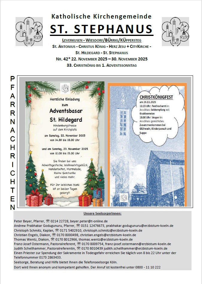 Titel Pfarrnachrichten 22.11.-30.11.2025