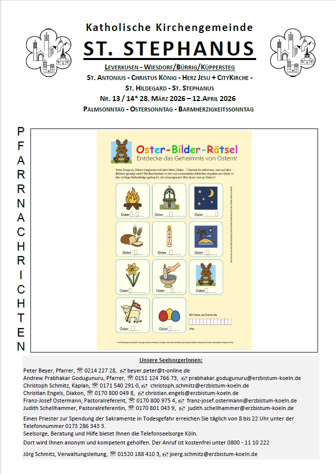 Titel Pfarrnachrichten 28.03.2026 - 12.04.2026