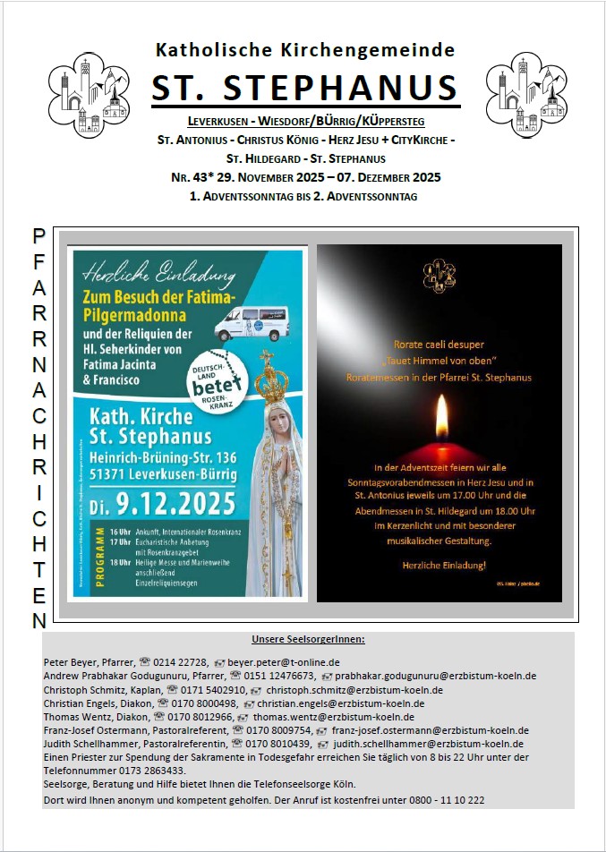 Titel Pfarrnachrichten 29.11.-07.12.2025_