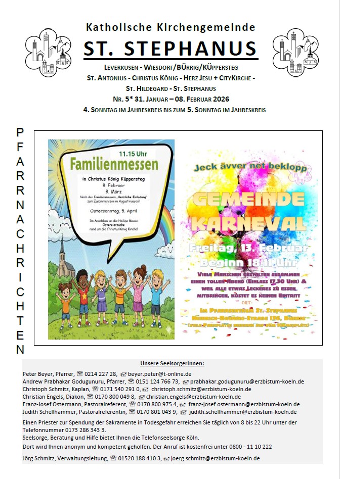Titel Pfarrnachrichten 31.01.-08.02.2026