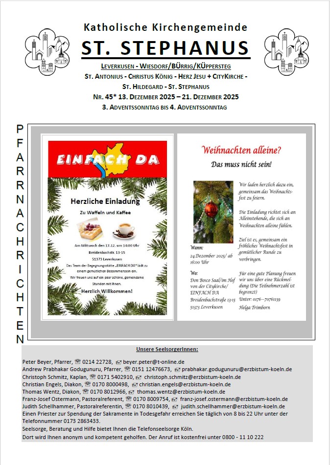 Titel Pfarrnachrichten Nr. 45