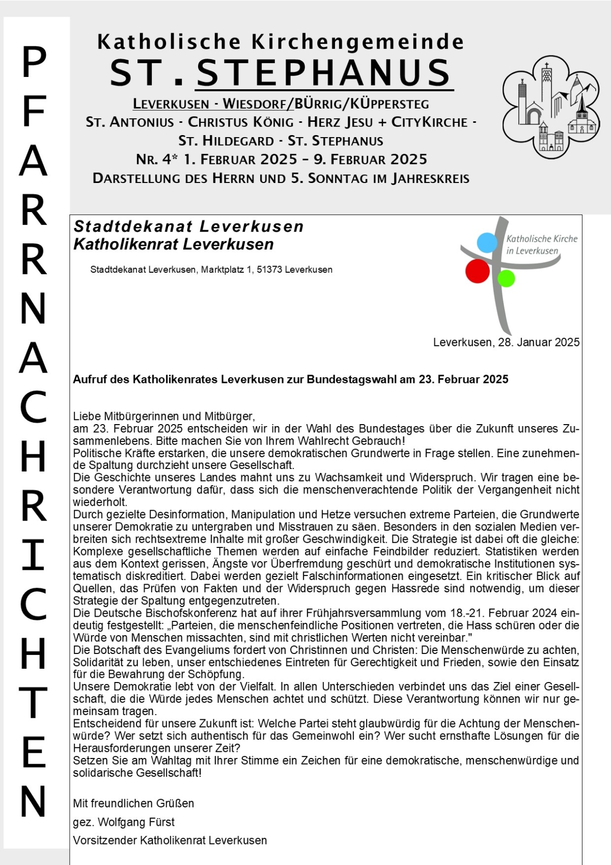 Titel Pfarrnachrichten Stephanus 01-02-09-02-2025