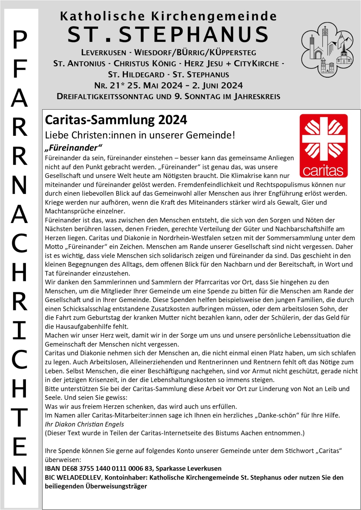 Titel Pfarrnachrichten Stephanus 25-05-02-06-2024